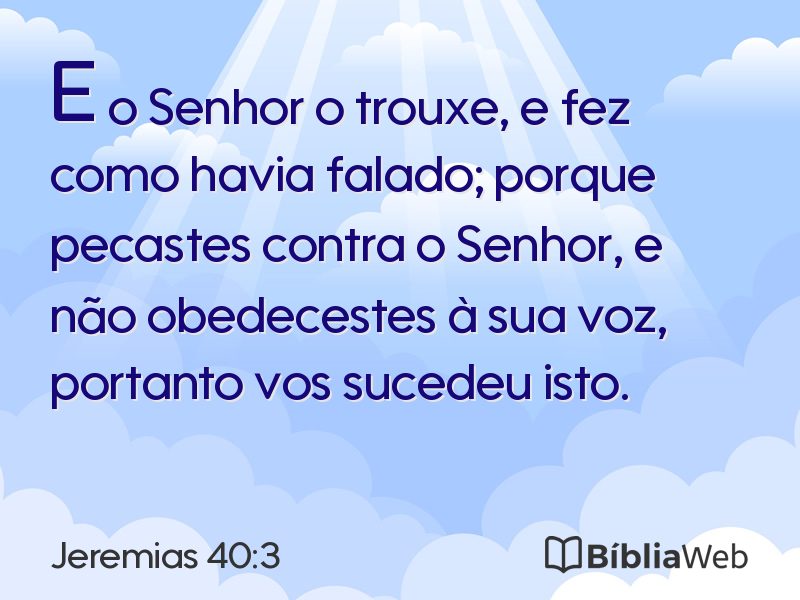 Jeremias 40:3 em imagem para compartilhar