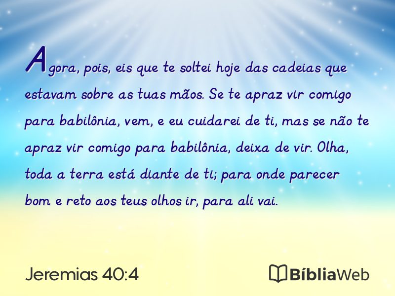 Jeremias 40:4 em imagem para compartilhar