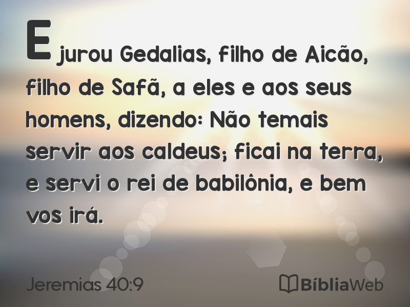 Jeremias 40:9 em imagem para compartilhar