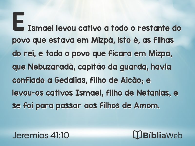 Jeremias 41:10 em imagem para compartilhar