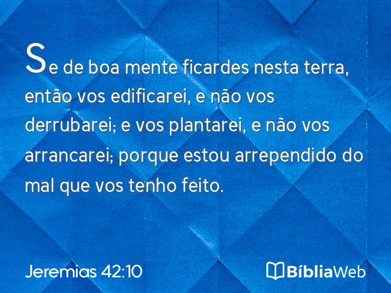 Jeremias 42:10 em imagem para compartilhar