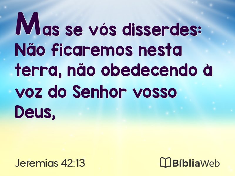 Jeremias 42:13 em imagem para compartilhar