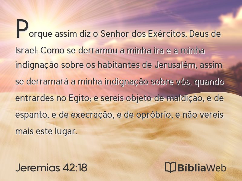 Jeremias 42:18 em imagem para compartilhar