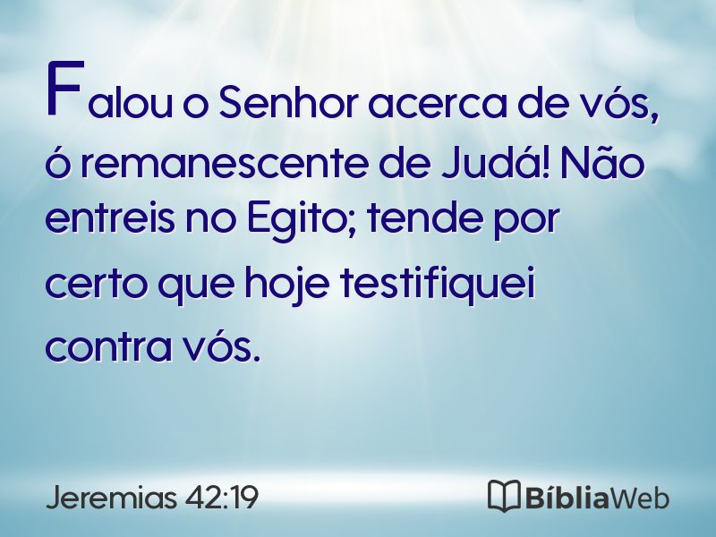 Jeremias 42:19 em imagem para compartilhar