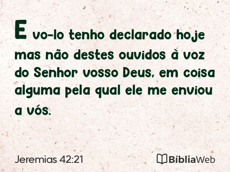 Jeremias 42:21 em imagem para compartilhar