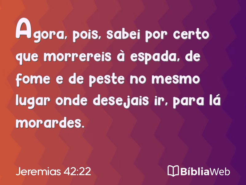 Jeremias 42:22 em imagem para compartilhar
