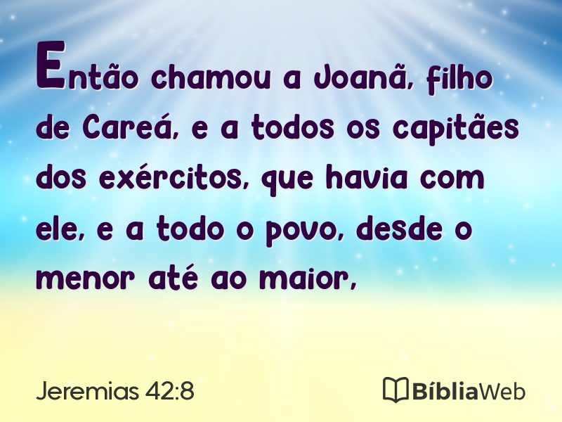 Jeremias 42:8 em imagem para compartilhar