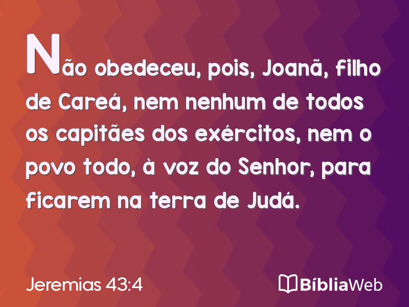 Jeremias 43:4 em imagem para compartilhar