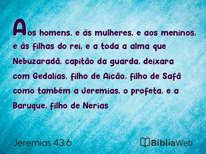 Jeremias 43:6 em imagem para compartilhar