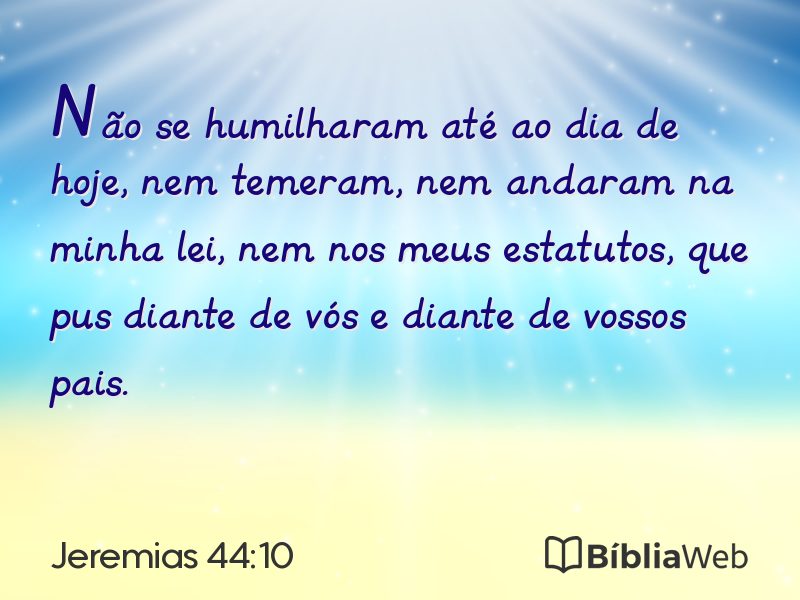 Jeremias 44:10 em imagem para compartilhar