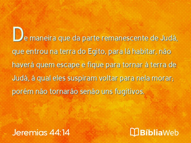 Jeremias 44:14 em imagem para compartilhar