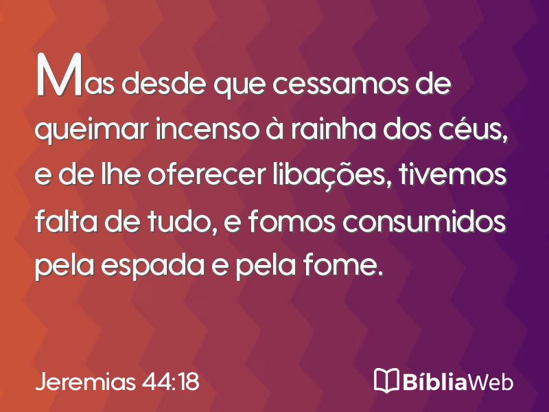Jeremias 44:18 em imagem para compartilhar