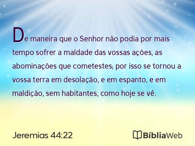 Jeremias 44:22 em imagem para compartilhar