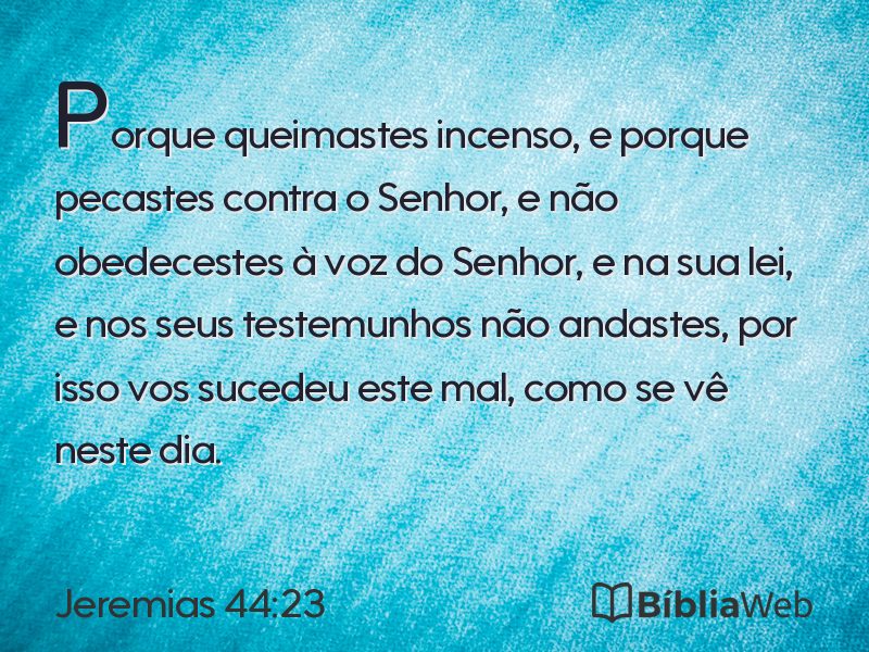 Jeremias 44:23 em imagem para compartilhar