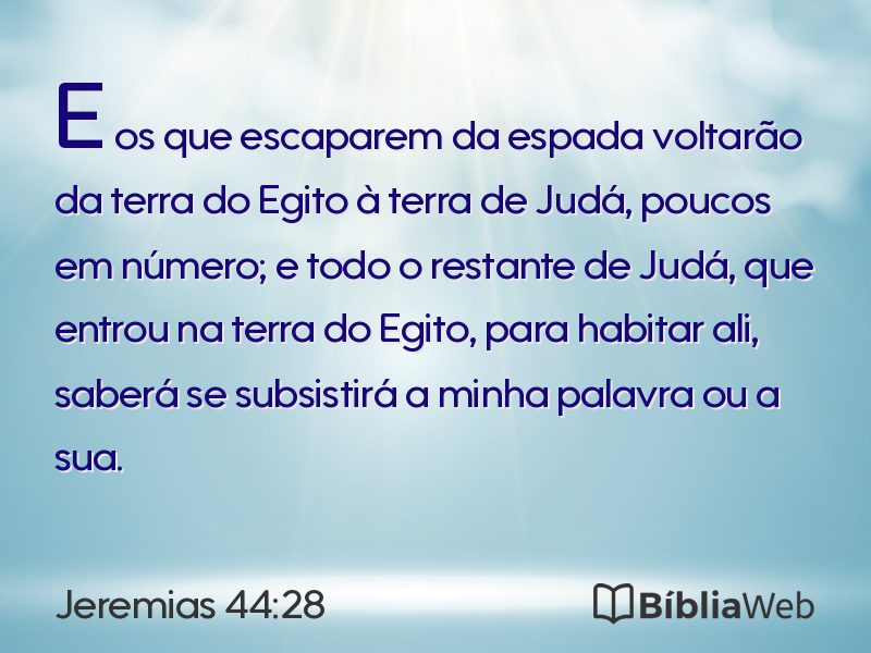 Jeremias 44:28 em imagem para compartilhar