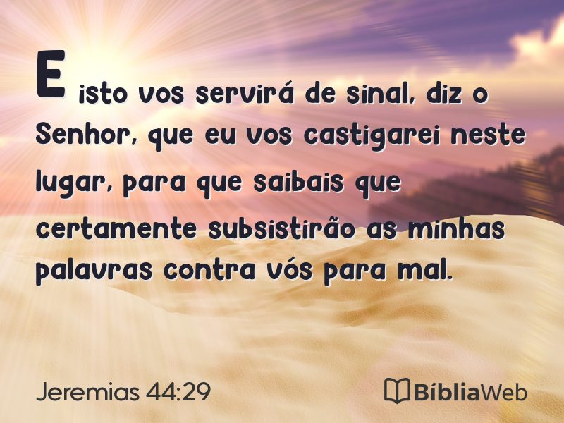 Jeremias 44:29 em imagem para compartilhar
