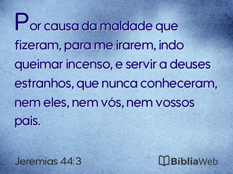 Jeremias 44:3 em imagem para compartilhar