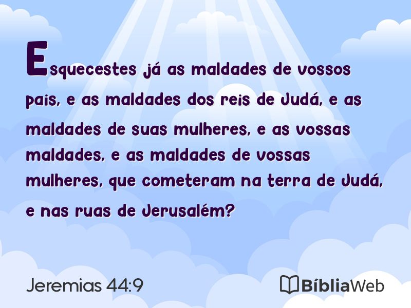 Jeremias 44:9 em imagem para compartilhar