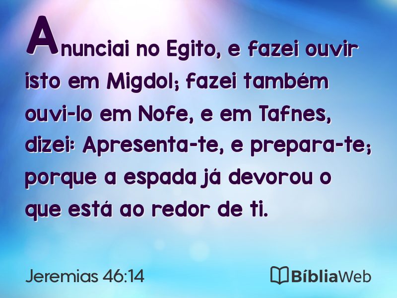 Jeremias 46:14 em imagem para compartilhar