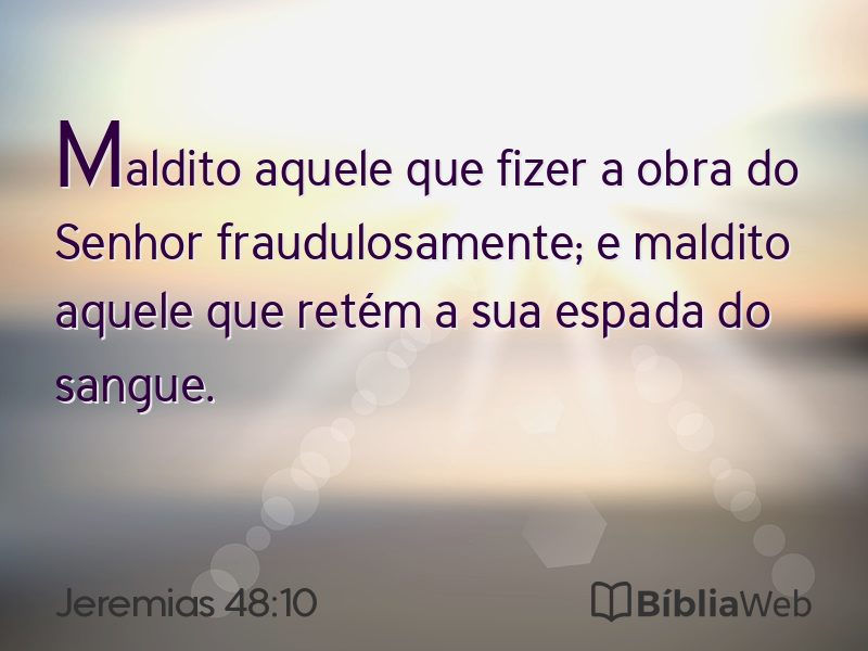Jeremias 48:10 em imagem para compartilhar