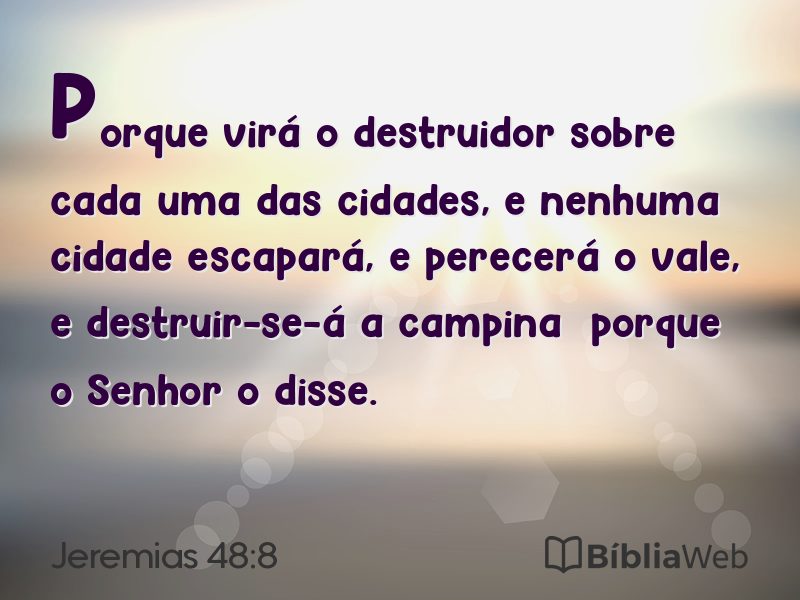 Jeremias 48:8 em imagem para compartilhar
