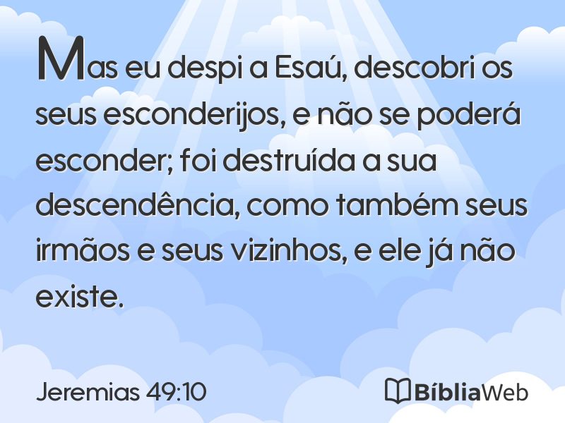 Jeremias 49:10 em imagem para compartilhar