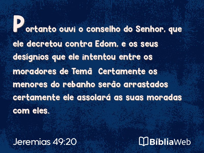 Jeremias 49:20 em imagem para compartilhar