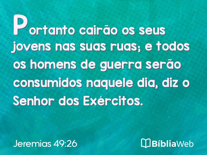 Jeremias 49:26 em imagem para compartilhar