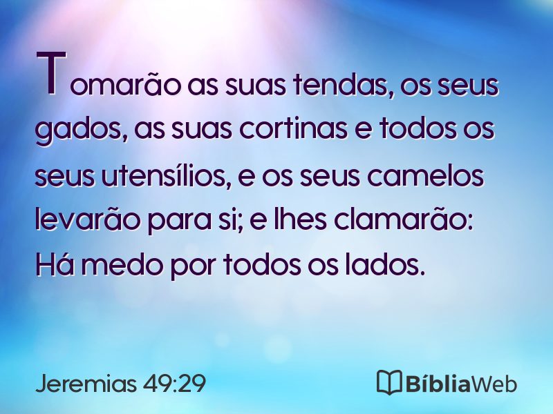 Jeremias 49:29 em imagem para compartilhar