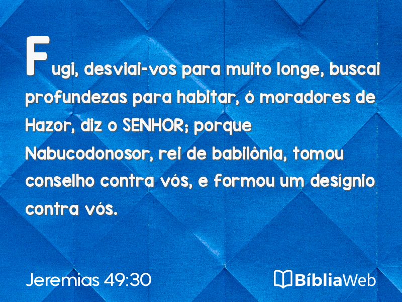 Jeremias 49:30 em imagem para compartilhar