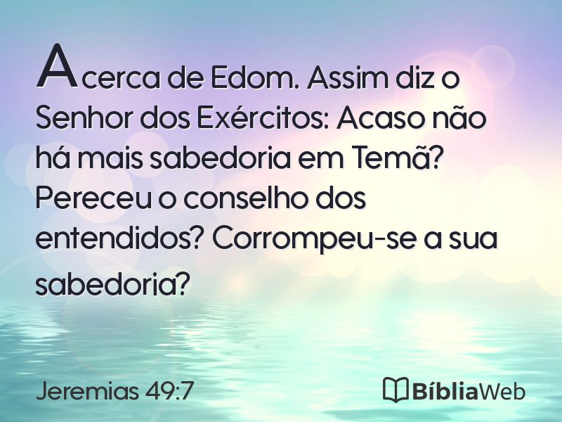 Jeremias 49:7 em imagem para compartilhar