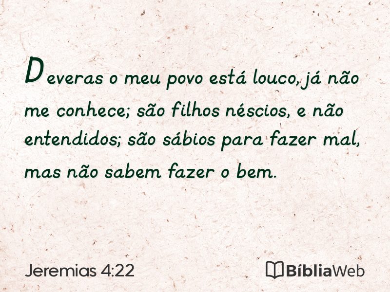 Jeremias 4:22 em imagem para compartilhar