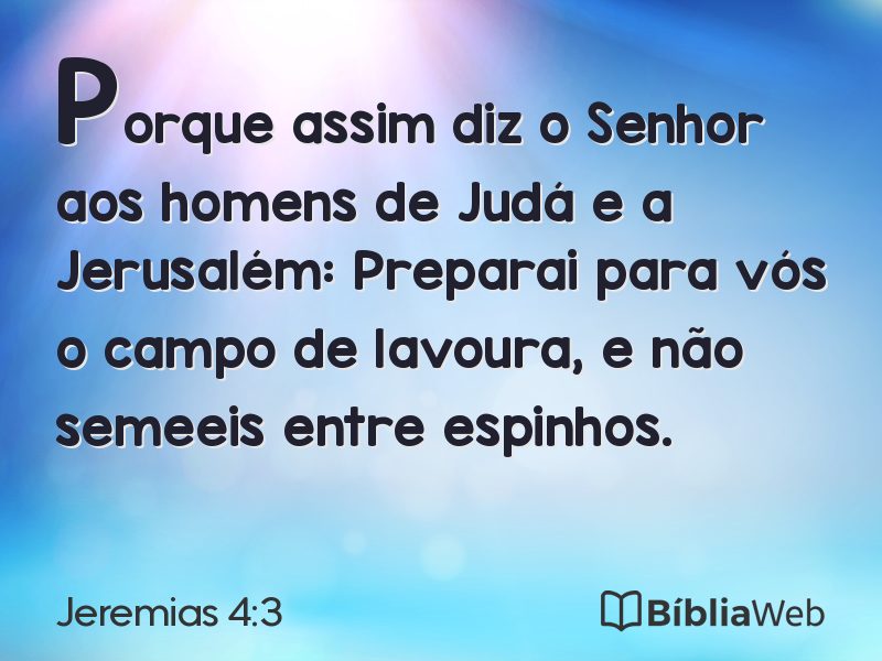 Jeremias 4:3 em imagem para compartilhar