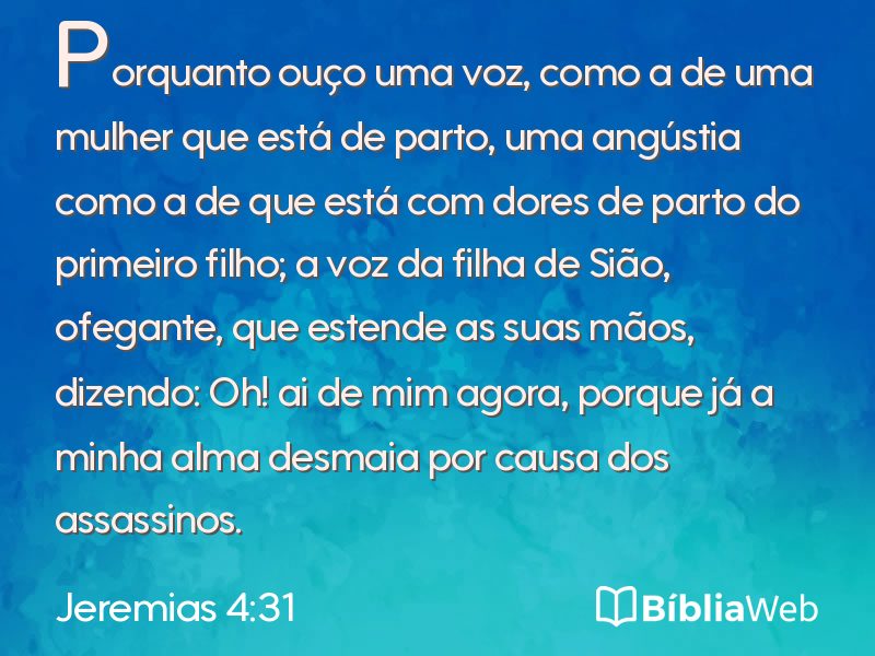 Jeremias 4:31 em imagem para compartilhar