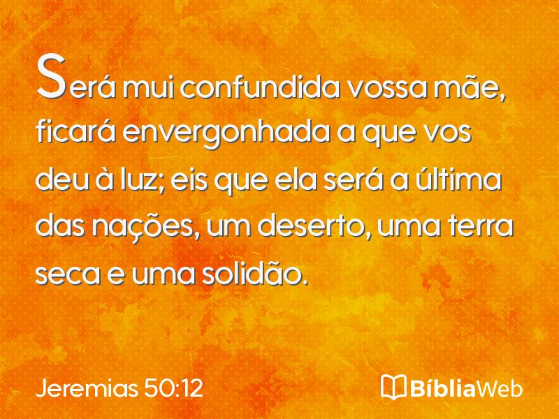 Jeremias 50:12 em imagem para compartilhar