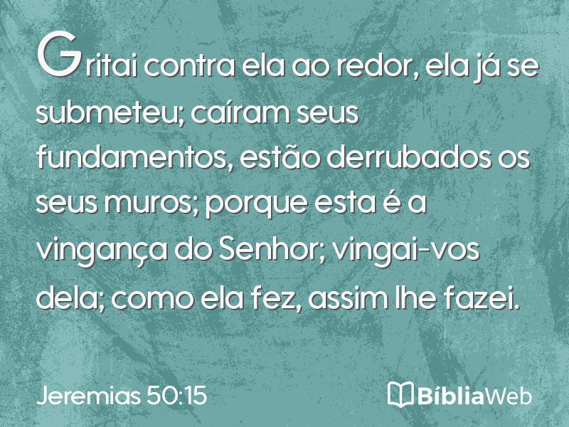 Jeremias 50:15 em imagem para compartilhar