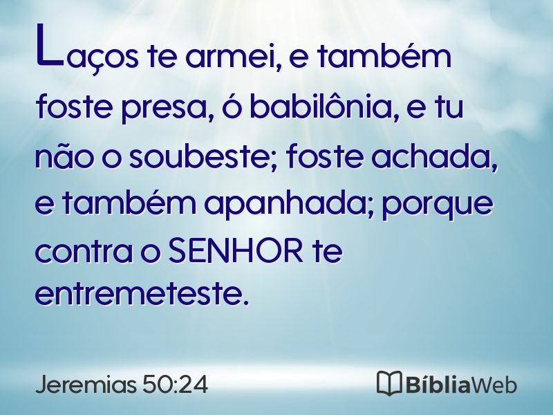 Jeremias 50:24 em imagem para compartilhar
