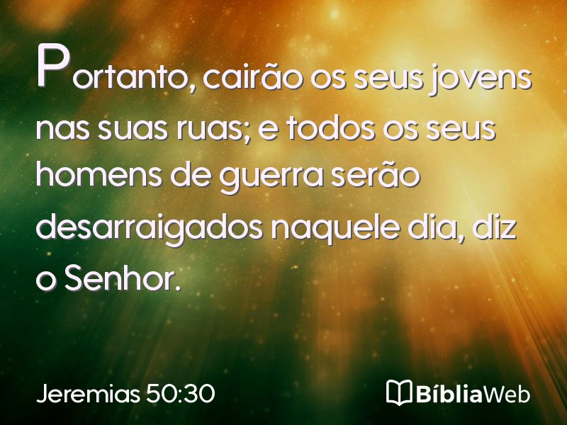 Jeremias 50:30 em imagem para compartilhar