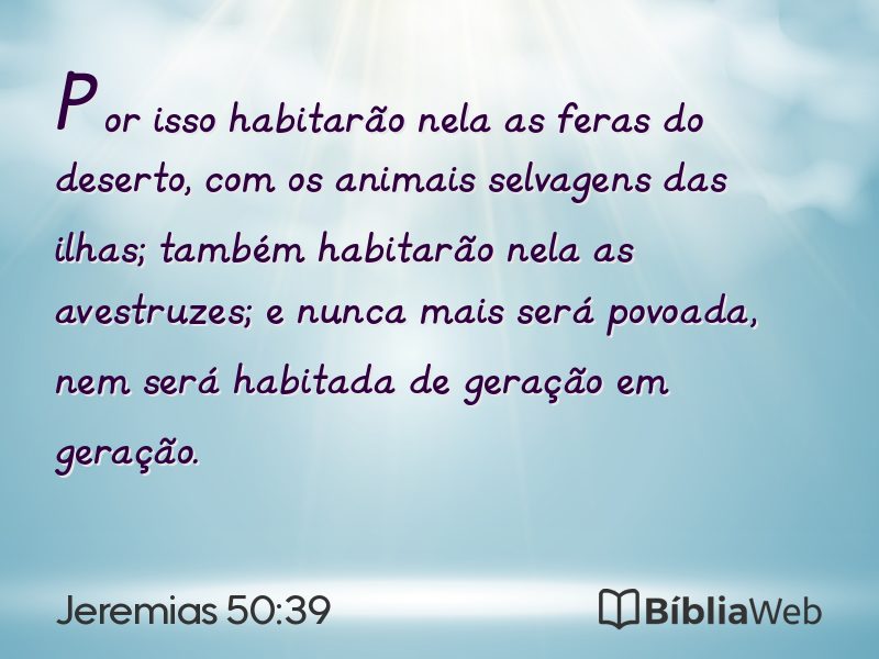 Jeremias 50:39 em imagem para compartilhar