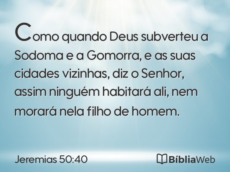 Jeremias 50:40 em imagem para compartilhar