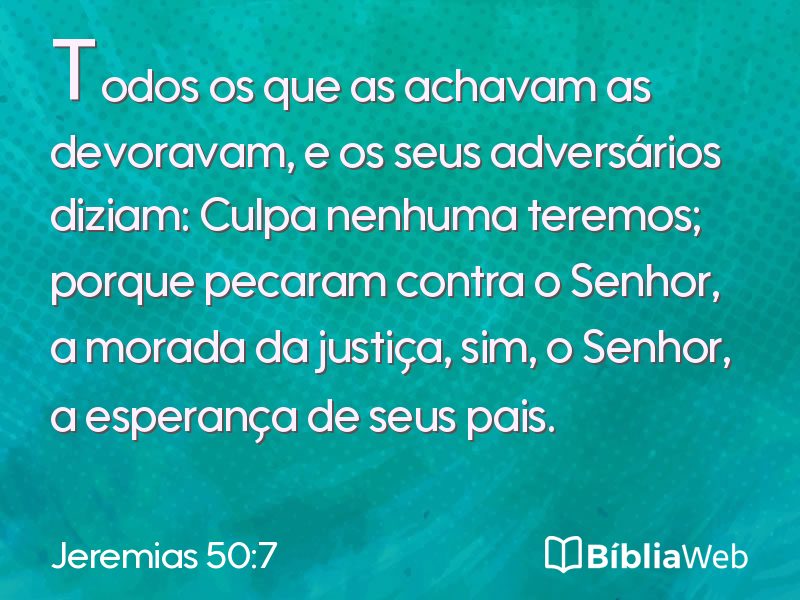 Jeremias 50:7 em imagem para compartilhar