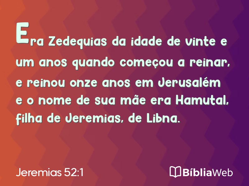 Jeremias 52:1 em imagem para compartilhar