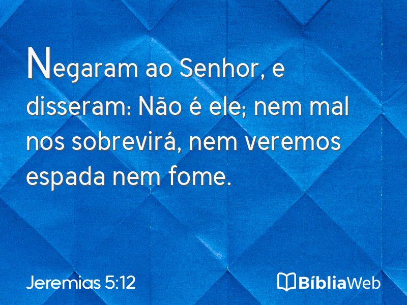 Jeremias 5:12 em imagem para compartilhar