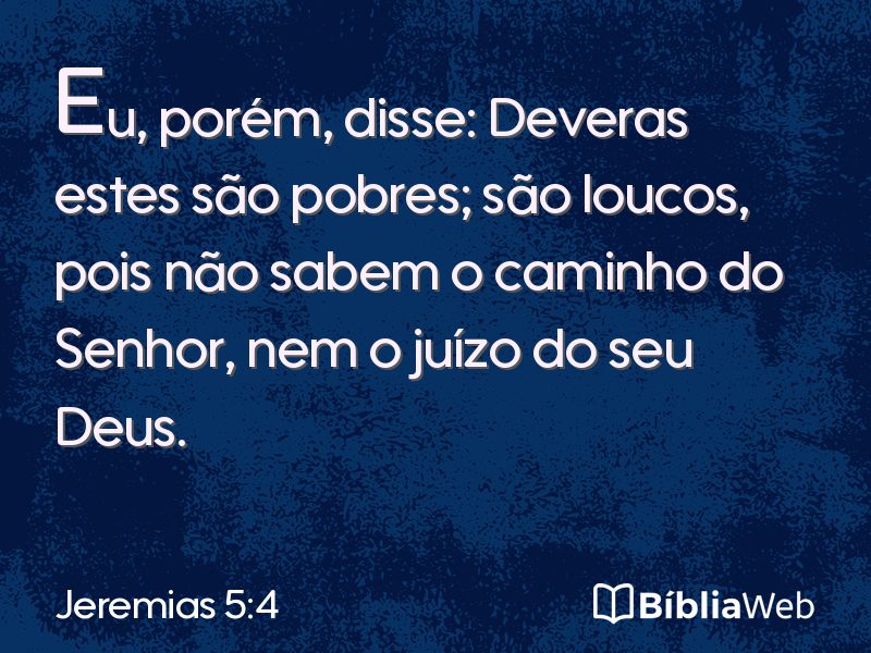 Jeremias 5:4 em imagem para compartilhar