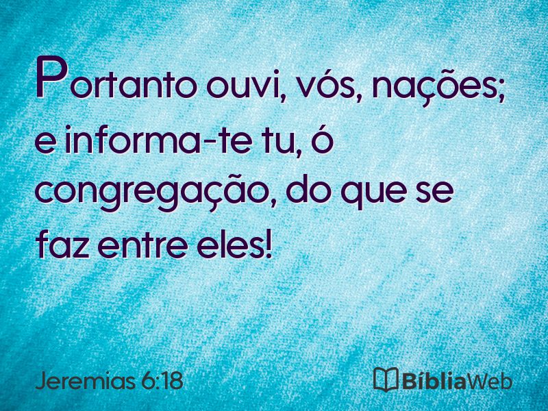 Jeremias 6:18 em imagem para compartilhar