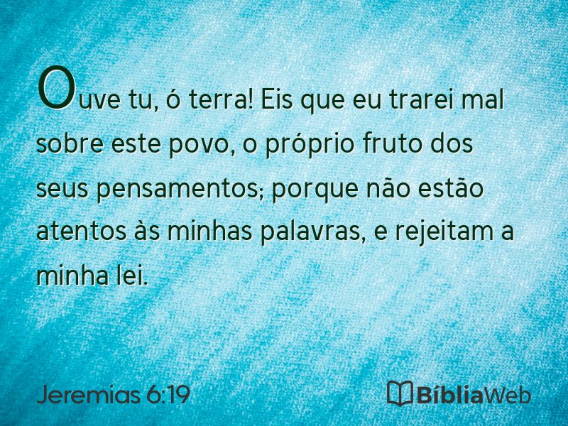 Jeremias 6:19 em imagem para compartilhar