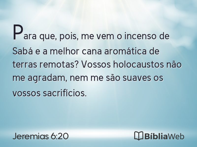 Jeremias 6:20 em imagem para compartilhar