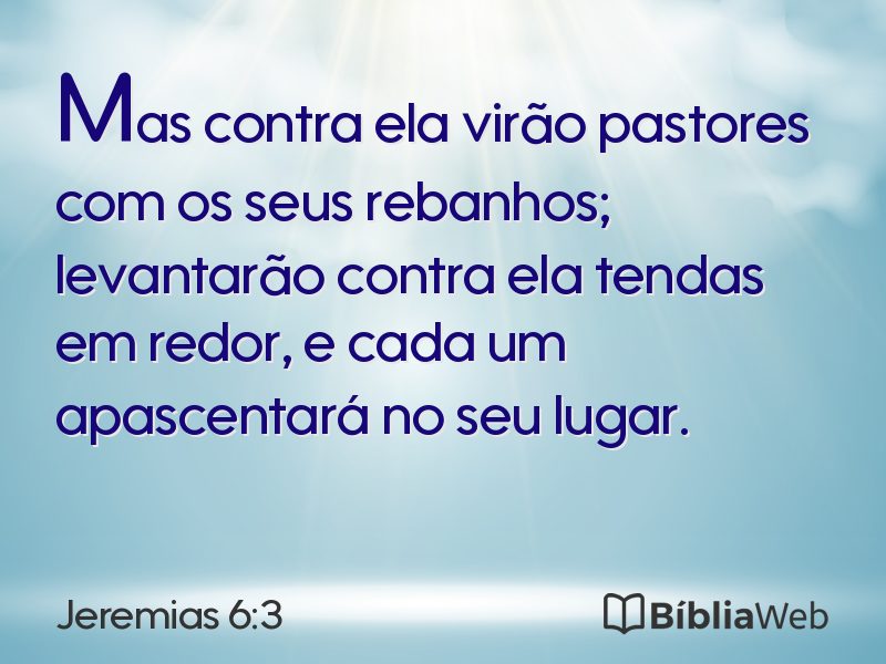 Jeremias 6:3 em imagem para compartilhar