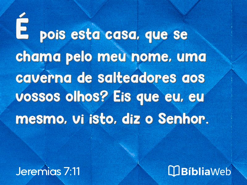 Jeremias 7:11 em imagem para compartilhar