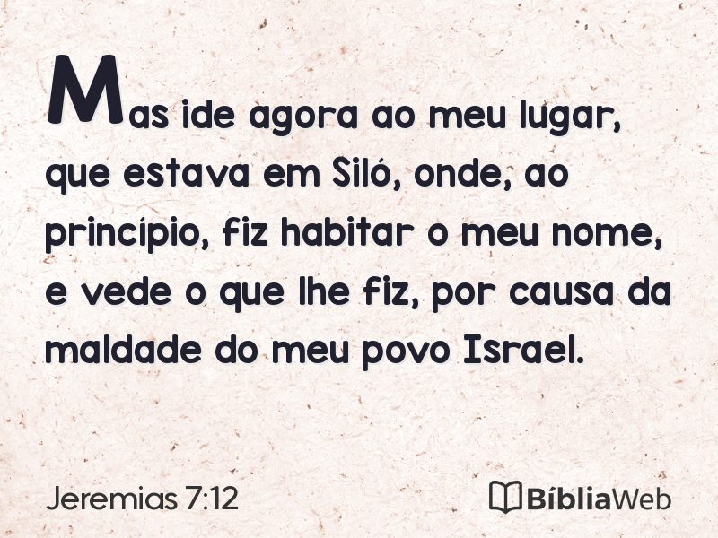 Jeremias 7:12 em imagem para compartilhar